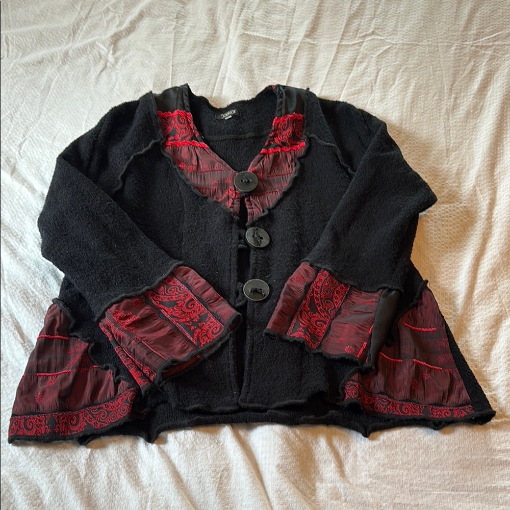 Women's Black and Red Jacket